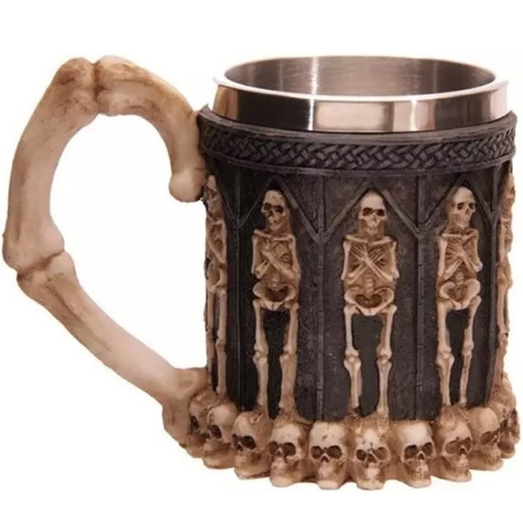Stainless Steel skull skeleton Mug Ghotic decoration for coffee beer wine - Picture 8 of 8